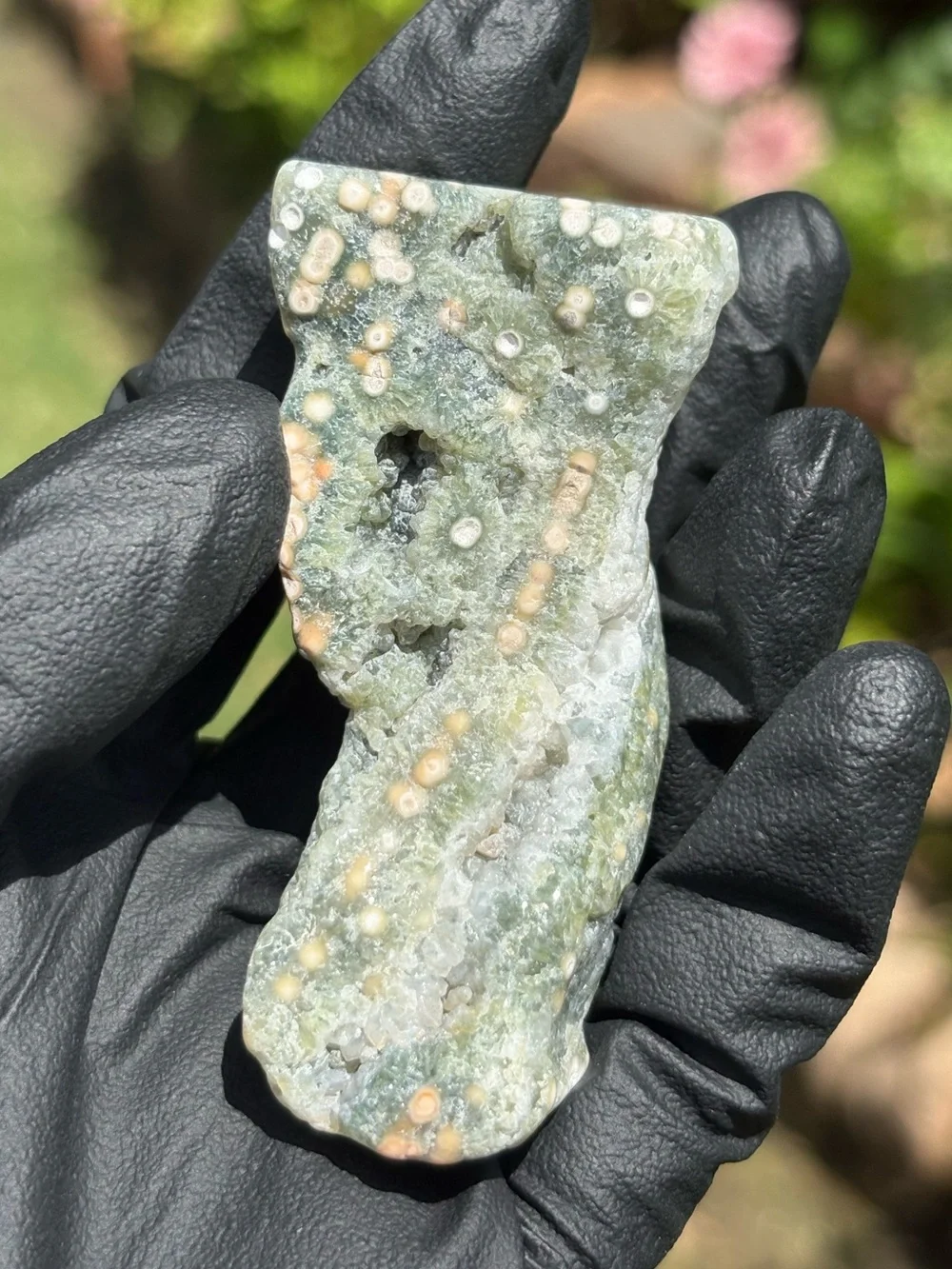 Druzy Ocean Jasper Crystal Freeform - Orbicular Jasper - Sea Jasper